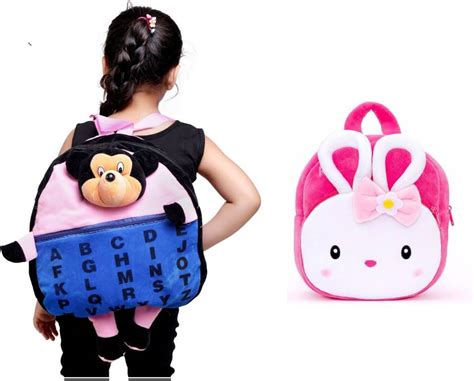 SB07 Combo Of Kids School Bag Soft Backpack Cartoon Bags for Kids Plush ...