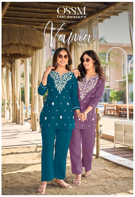 Ossm Vama Vol 5 Viscose Silk With Embroidery Work Co Ord Set Collection