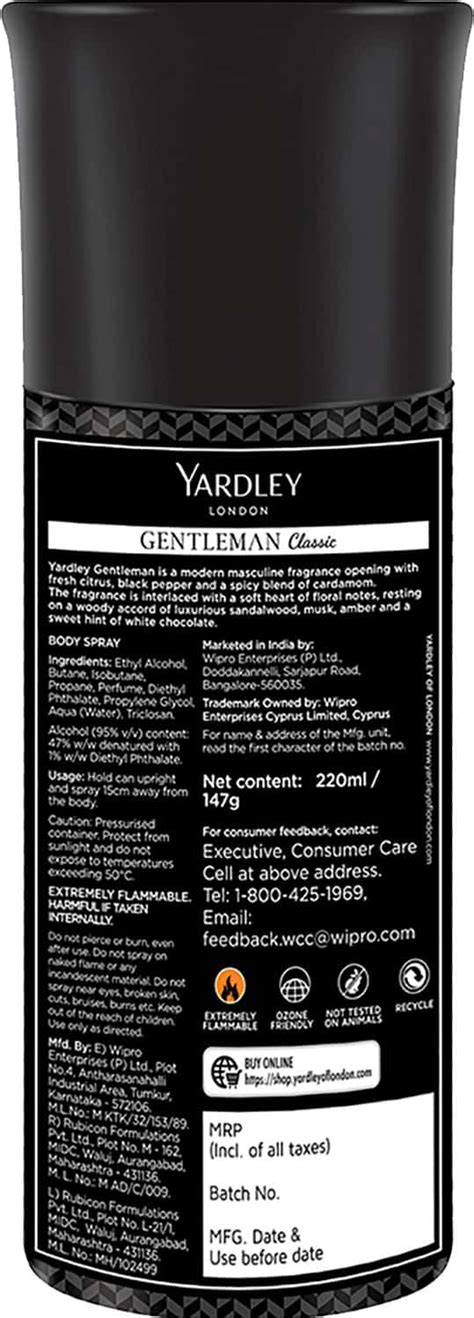 Buy YARDLEY LONDON GENTLEMAN CLASSIC DEO FOR MEN 220ML Online & Get ...