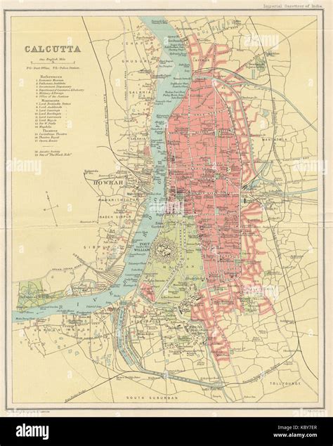 Vintage map of calcutta hi-res stock photography and images - Alamy