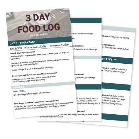 Image result for Food Log Example
