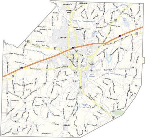 Madison County Map, Tennessee - US County Maps