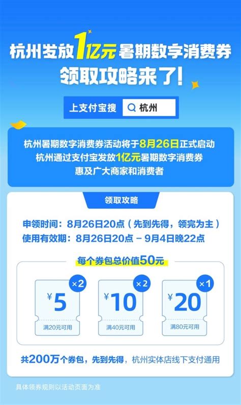 杭州暑期数字消费券今晚8点开抢每人可领取50元_联商网