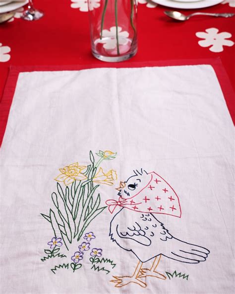 Bird Embroidered Tea Towel – HARAGO