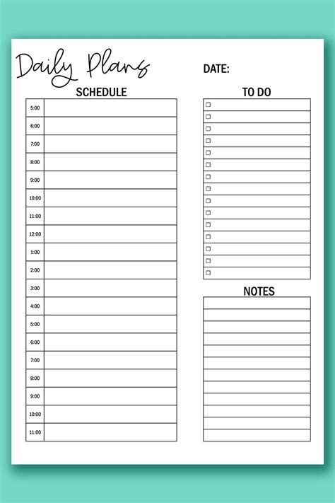 Daily To Do Calendar Template for Effective Time Management