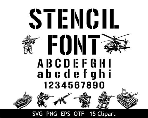 Stencil Font Svg Army Font Military Font Svg Stencil Alphabet Army Font Svg Army Font Navy Font ...