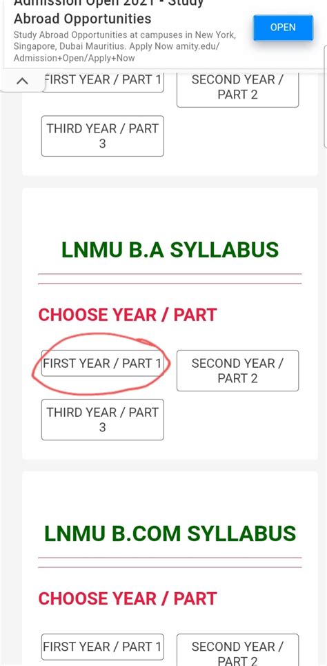 LNMU SYLLABUS Part 1 Part 2 Part 3 or BA BSC BCOM also PG MA MSC MCOM ...