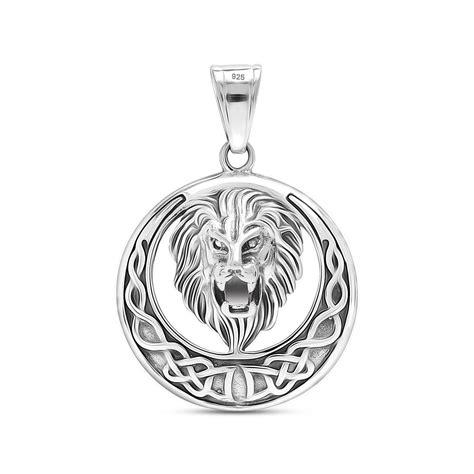 Buy 925 Sterling Silver Lion Head Circle Pendant for Men and Boys