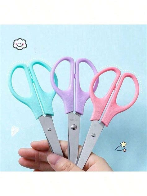 1pc/3pcs Colored Plastic Safety Scissors, Comfortable Grip - 6.7-Inch ...