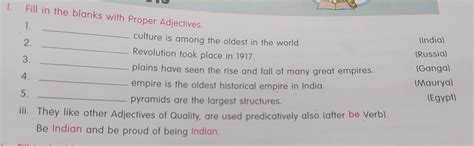 fill in the blanks proper adjectives. - Brainly.in