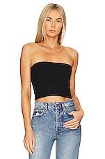 Autumn Cashmere Bandeau Rib Top in Black | REVOLVE
