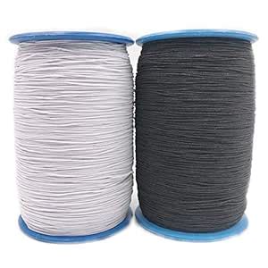 Mailaoqi 2 Roll 547 Yards 0.5mm Thickness Round Sewing Elastic Thread ...