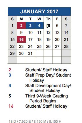 New El #5 - School District Instructional Calendar - Hays Cisd - 2016-2017