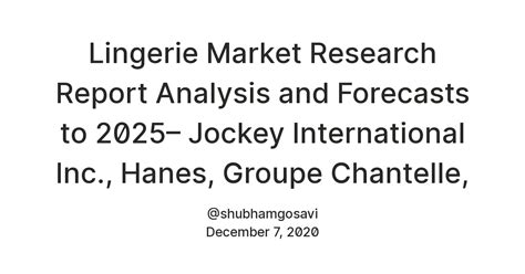 Lingerie Market Research Report Analysis and Forecasts to 2025– Jockey ...