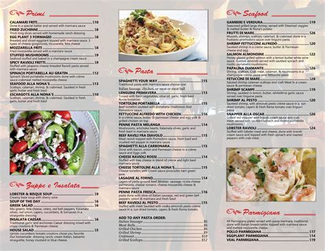 Nona's Italian Grill - The Woodlands menu in The Woodlands, Texas, USA