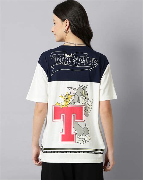 Tom & Jerry Printed Oversized Tshirt For Women – Free Authority