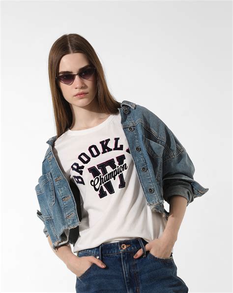 White Text Print T-shirt