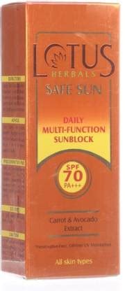 LOTUS HERBALS Sunscreen - SPF 50 PA+++ Safe Sun Daily Multi-Function ...