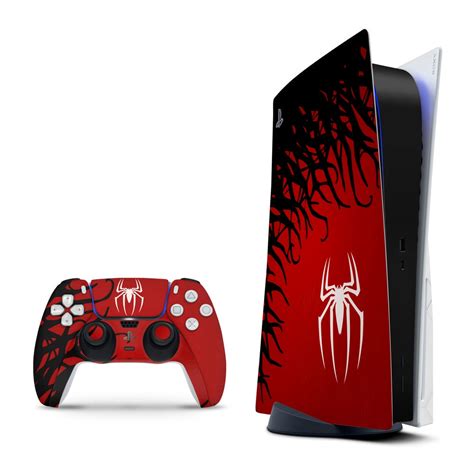 Spider-Man Red & Black PS5 Skin Set | Premium Console & Controller Wrap ...