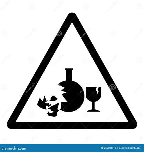 Warning Broken Glass Hazard Symbol Sign ,Vector Illustration, Isolate on White Background Label ...