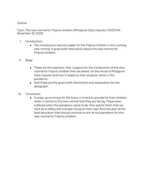 Image result for Sample Paper Outline