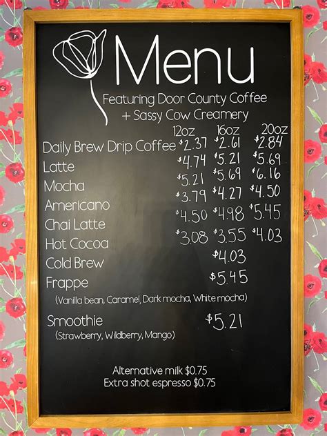 Menu at The Poppy Seed, DeForest