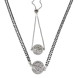 Buy Digital Dress Room Set of 2 Evil Eye Long Mangalsutra & Bracelet ...