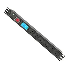 19 Inch Metered PDU Rack Mount Power Distribution Units 6 NEMA 5-15R ...