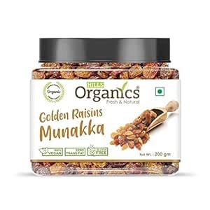 HILLS ORGANICS Golden Raisins (Munakka)- 100G | 100% Fresh & Natural ...