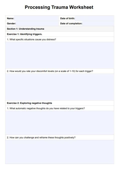 Image result for Trauma Processing Activity