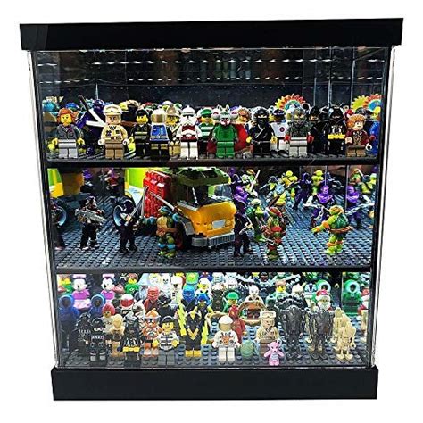 ELITE GLOSS BLACK ACRYLIC LED LIGHTED & MIRRORED DISPLAY CASE FOR LEGO ...