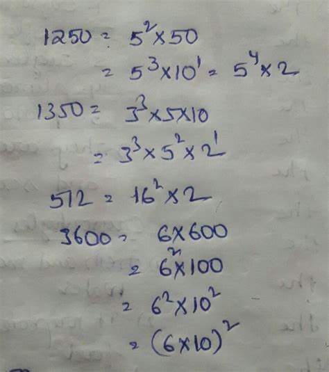 6. Express each of the following in exponential form: (ii) 1250 (v ...