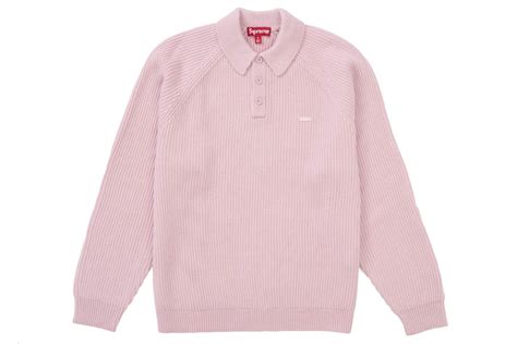 Supreme Small Box Polo Sweater (FW24) Pink Men's - FW24 - US