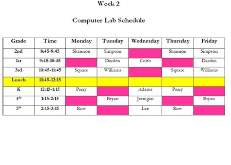 Image result for Example of a Computer Science Schedule