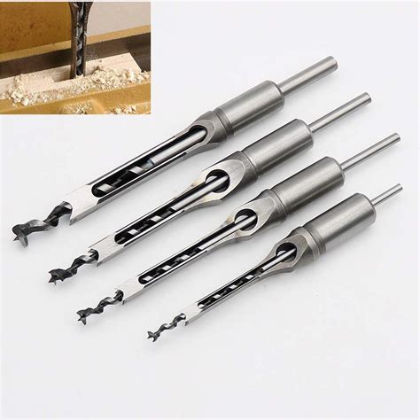 4Pcs HSS Twist Drill Bits Woodworking Square Auger Hole Mortising ...