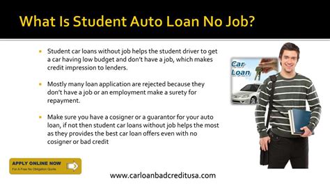 PPT - College Student Car Loans With No Job PowerPoint Presentation ...