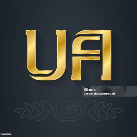 Ua Abbreviation Of Ukraine Metallic 3d Icon Or Logotype Template Luxury Design Element With ...