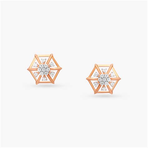 Octagon Diamond Stud Earrings