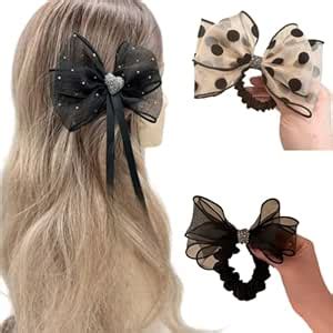 Plenteous Hair Bow Rubber Band 3pc Stylish Silk Hair Satin Scrunchies ...