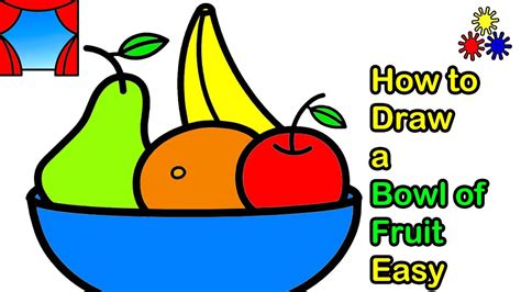 How To Draw a Fruit, Bowl Of Fruits Drawing Pictures Easy & Simple ...