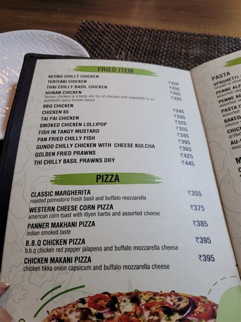 Menu at Indi Sutra, Agartala