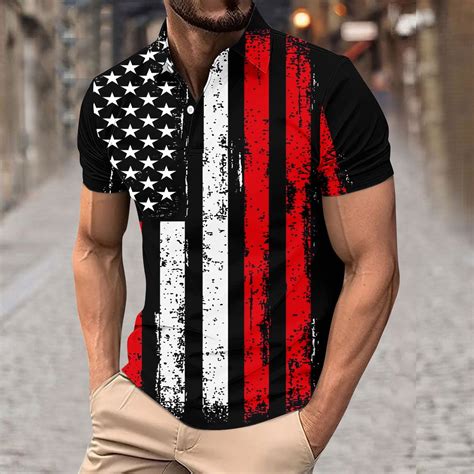 American Flag Shirts Independence Day Shirts Men Red White and Blue ...