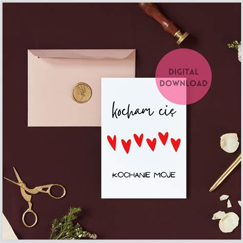 Kocham Cie Kochanie Moje Printable Polish Card. Polish I Love You My ...