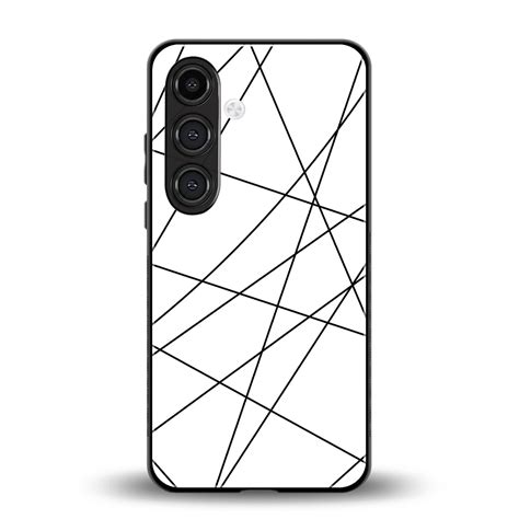 Geomatric White Phone Case for Samsung Galaxy S25 FE | Glass Case – Boujee