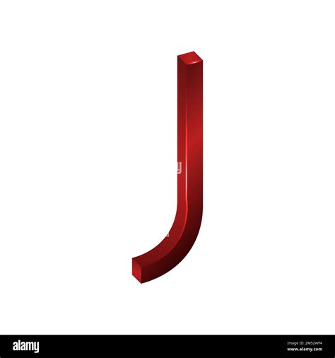 Letter J character in a realistic 3D icon style Vector Illustration isolated on white background ...