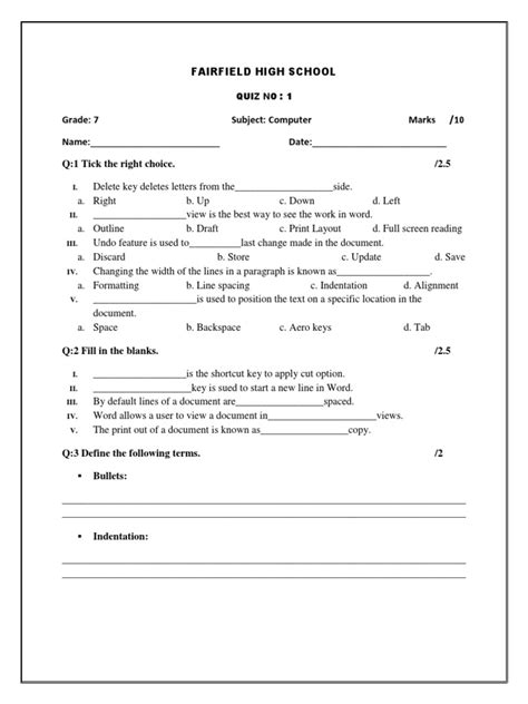 Image result for Class 7 Computer Full Form Quiz