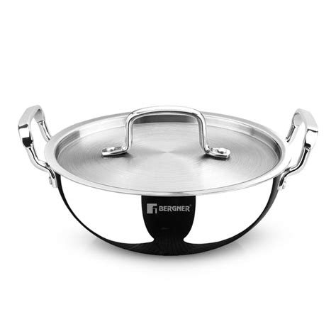 TriPro Tri-Ply Stainless Steel 24cm (3L) Deep Kadai