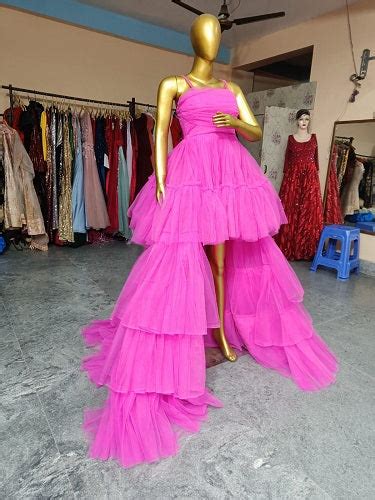 G940, Hot Pink Ruffle Long Trail Ball Gown, Size - (All Sizes) – Style ...