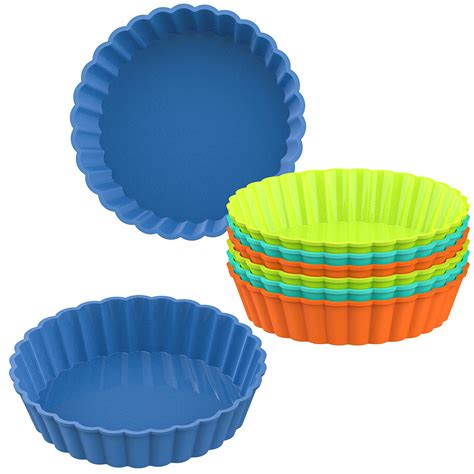 Silicone Baking Cups Webake 8-Pack Silicone Tart Molds - 5 Inch Round ...