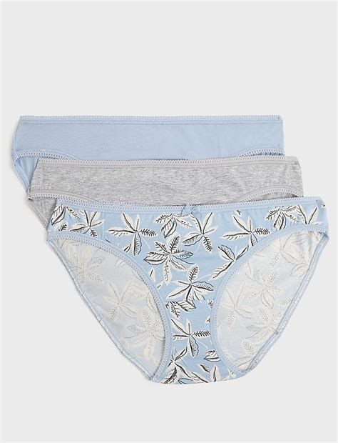 Buy 3pk Cotton Rich Bikini at Marks & Spencer